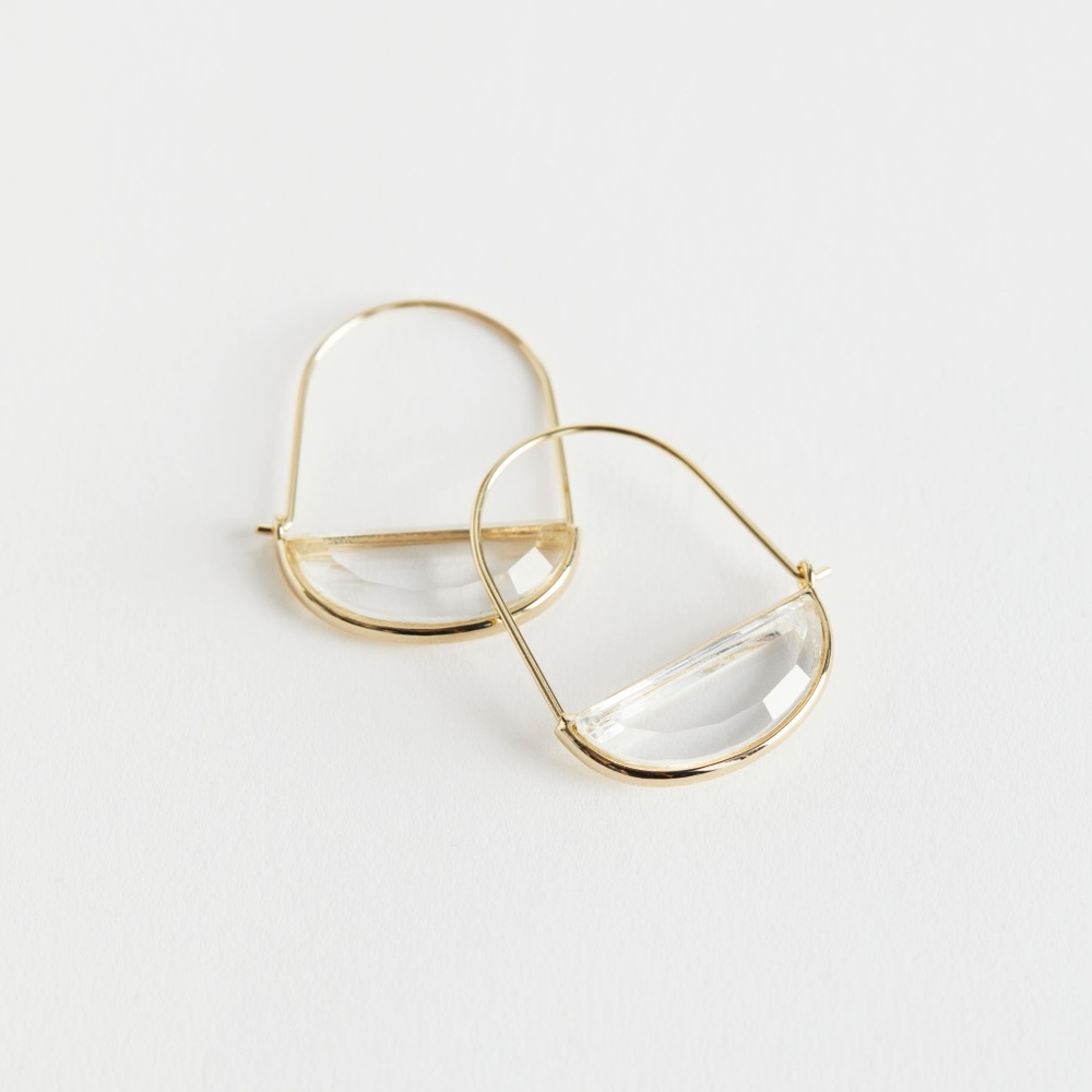 & Other Stories Glass Pendant Hanging Hoop Earrings